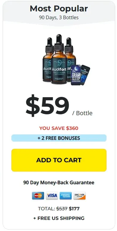 Audifort hearing supplement 3_bottle discount rate